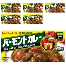 House 好侍 佛蒙特咖哩 (中辣) 230g, 蘋果蜂蜜, 12 份, 6盒