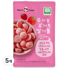 맛있는풍경 유아용 유기농 요거트 딸기볼 20g, 5개, 딸기맛