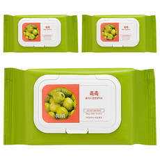 홀리카홀리카 데일리 프레시 촉촉 올리브 클렌징 티슈 300g, 60매입, 3개 60개입, 3개