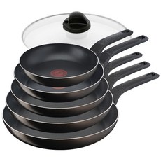 테팔 티타늄 액티쿡 후라이팬 6종세트, 블랙커피, 프라이팬 20+프라이팬 24+프라이팬 26+프라이팬 28+프라이팬 30+유리뚜껑28