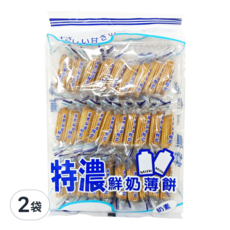 御之味 特濃鮮奶薄餅, 酥脆薄餅 牛奶風味濃郁 獨立小包裝, 300g, 2袋