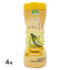 오가닉스토리 유아용 유기농 바나나통통, 바나나맛, 40g, 4개