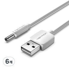 벤션 USB A-DC 3.5mm 충전케이블 CEX, 1m, 화이트, 6개