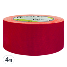 신흥테이프 면테이프 빨강 48mm x 25m, 4개