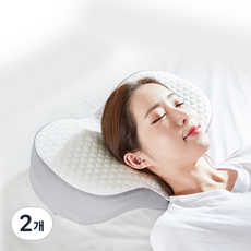 DANIKA 3D記憶棉牽引枕DKP-1203H+枕頭套+收納袋, 白+灰（枕)