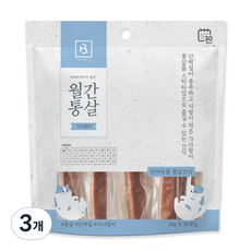 브리더랩 반려동물 월간통살 스틱타입 간식, 닭가슴살+가다랑어 혼합맛, 600g, 3개 - 월간통살