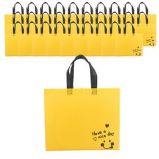 마켓감성 방수 부직포 쇼핑백, 써니옐로우, 30개 옐로우, 30개