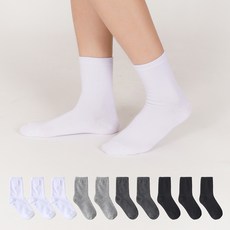 가나양말 여성용 두겹 심플 중목양말 144N 화이트 3p + 블랙 3p + 그레이 2p + 차콜 2p 세트