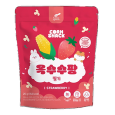 Little Spoon 益生菌爆米香 - 草莓玉米, 無色素、無香料、無添加物, 夾鏈袋包裝, 25g, 1包