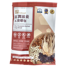 Yifood 頤珍宮膳 紅潤滋養五寶燉包, 調理氣色 營養補給 產後補養, 62.3g, 1包