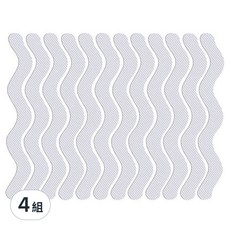 原生良品 浴室地板S型耐磨鑽石紋無痕防水防滑條/止滑貼 12條裝 - 自帶防水膠, 撕除無痕, 18 x 1.3cm, 透明, 4組