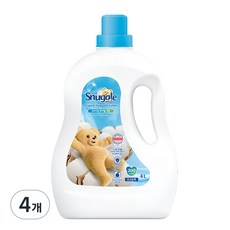 스너글 초고농축 섬유유연제 허거블 코튼 본품, 4L, 4개