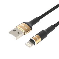 POLYWELL 寶利威爾 USB-Lightning 3A圓型鋁合金編織充電線, 2m, 1條