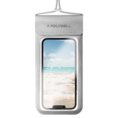 POLYWELL 寶利威爾 防水手機袋 7.2吋, 白色, 1個