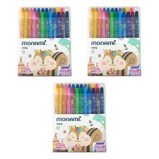 모나미 모니주 샤프식 색연필 여 3세트, 24색, 1세트