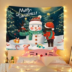 聖誕掛布, 聖誕樹雪人掛布 95cm x 73cm 聚酯纖維, 95 x 73cm, 聖誕樹雪人, 1個