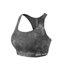 AREX SPORT 加大碼歐美風渲染工字透氣網布拼接可調節背扣式抑菌運動內衣, 5L, 渲染黑