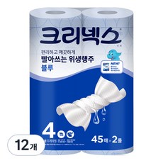 크리넥스 빨아쓰는 위생행주 블루, 45매, 12개