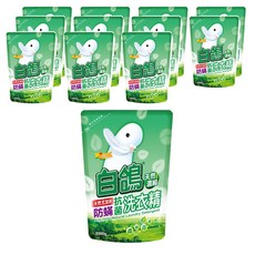 白鴿 天然濃縮抗菌尤加利防蟎洗衣精補充包, 2kg, 12包