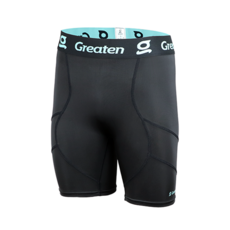 Greaten 極騰 男款 機能壓縮短褲, 快乾 舒適 親膚透氣 彈性布料 適用於各種球類和訓練, L, 黑色