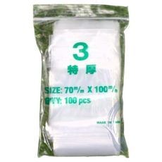PE夾鏈袋 加厚款 70mm*100mm*0.08PE夾鏈袋, 加厚款3號袋 100入/包, 10包入, 100個裝, 10包, 100 x 70 x 0.08mm