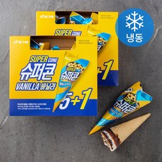 슈퍼콘 바닐라아이스크림 5+1 (냉동), 900ml, 2개