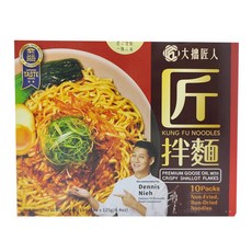 大拙匠人 匠拌麵 鵝油金蔥拌麵 Set, 125克 x 10包, 非油炸日曬麵