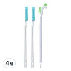 多用途保溫杯蓋清潔刷 Set 4組, 輕鬆刷除縫隙內汙垢, 尾部刮鏟, 剷除頑固污漬, 掛孔設計