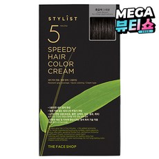 더페이스샵 스타일리스트 5분 스피디 헤어 컬러 크림 염모제, 흑갈색, 1개