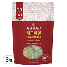 아크바 캐모마일 허브티 피라밋 티백, 1.2g, 20개입, 3개