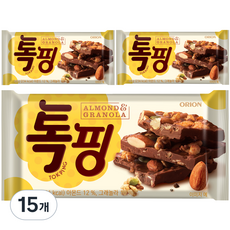 오리온 톡핑 아몬드 앤 그래놀라 초콜릿, 43g, 15개