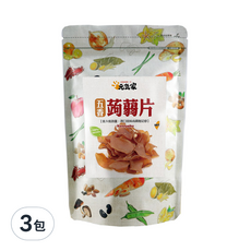 元氣家 高纖五香蒟蒻片, 口感Q彈有嚼勁, 富含膳食纖維, 低卡低熱量, 台灣製造, 200g, 3包