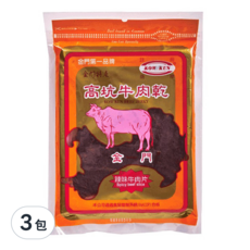 高坑 辣味牛肉乾, 170g, 3包