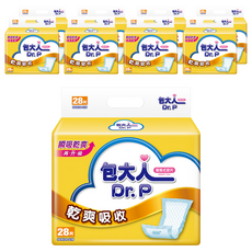 Dr.P 包大人 乾爽吸收 替換式尿片, 鑽石型導流 加快尿液吸收，添加抗菌除臭分子，超大背膠, 50 x 24cm, 28片, 9包