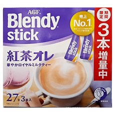 AGF Blendy 紅茶歐蕾 Set, 27入, 棒狀包裝，冷熱皆宜, 9.5g, 27包, 1盒
