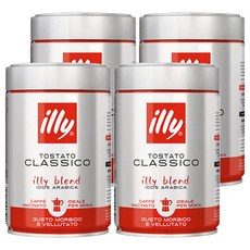 illy 意利 Classico中烘培咖啡粉, 摩卡壺, 250g, 4罐