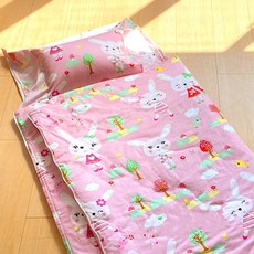 鴻宇寢飾 兒童防蟎可機洗兩用睡袋，美國棉，尺寸135x150cm, 150 x 135cm, 萌萌兔粉
