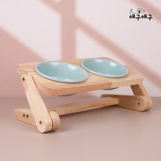 애구애구 반려동물 자유조절 원목식기 2구, 2. 민트 2구, 민트, 1개