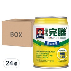 QUAKER 桂格 完膳 營養素 原味無糖, 250ml, 24罐