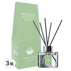 Snuggle 熊寶貝 香氛室內擴香, 蘊含天然植萃精油, 白茶, 療癒白茶, 100ml, 3瓶