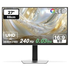 한성컴퓨터 4K UHD QD-OLED 240Hz 게이밍 모니터 화이트, 67.7cm, TFG27U24FLMW(무결점)