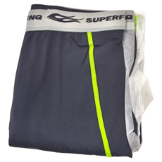 SUPERFEATURING 專業跑步 三鐵 Hicolor運動壓縮緊身褲, 深藍/純黑/淺藍, S/M/L/XL/XXL, 黃線