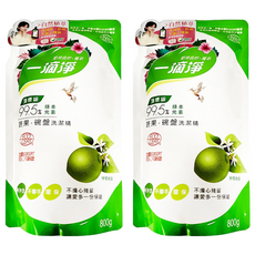 一滴淨 蘆薈多酚食品用洗潔精補充包，植萃成分 溫和不傷手, 800g, 2包