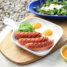칠린 멜라민 웨어 사각 후라이팬 접시, 화이트