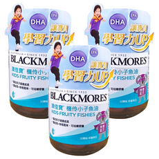BLACKMORES 澳佳寶 機伶小子濃縮魚油 膠囊食品, 30顆裝, 覆盆莓+柳橙風味, 無糖配方, 專為1歲以上兒童設計, 1.2g, 30顆, 3罐