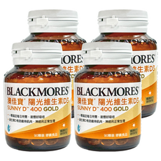 BLACKMORES 澳佳寶 陽光維生素D3，有助於維持神經、肌肉的正常生理，90顆膠囊, 90錠, 4罐