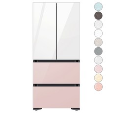 [색상선택형] 삼성전자 비스포크 김치플러스 490L 4도어 김치냉장고 방문설치, 글램 화이트+글램 핑크,