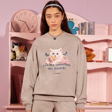 로라로라 여성용 CAT WITH BUTTERFLY SWEATSHIRT TS-21123