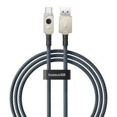 베이스어스 언브레이커블 내구성 고속충전 케이블 USB to Type-C 100W, 1m, Stellar White, 1개