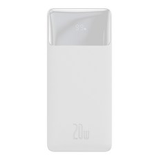 베이스어스 비포우 디지털 디스플레이 10000mAh 20W 초고속 보조배터리 + USB to Micro 케이블 25cm 세트, PPBD10K-X, 화이트